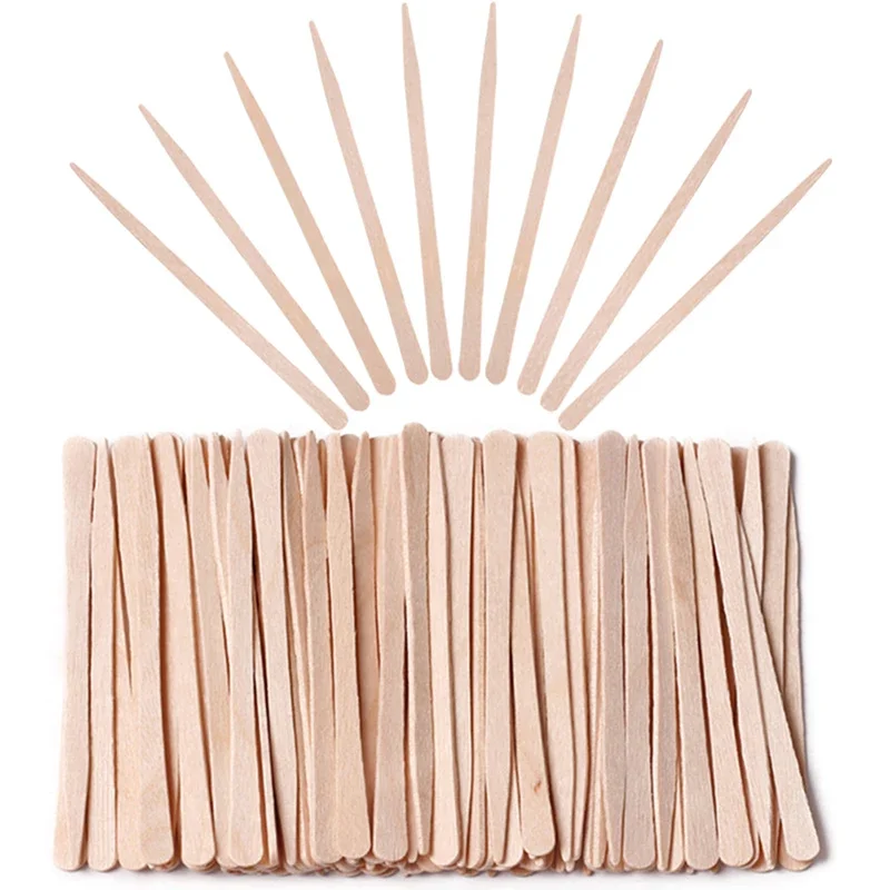 Wood Hair Removal Spatula 100Pcs Wooden Hair Removal Wax Stick Disposable Depilation Spatula Wood Face Eyebrows Waxing Woman Beauty Tool