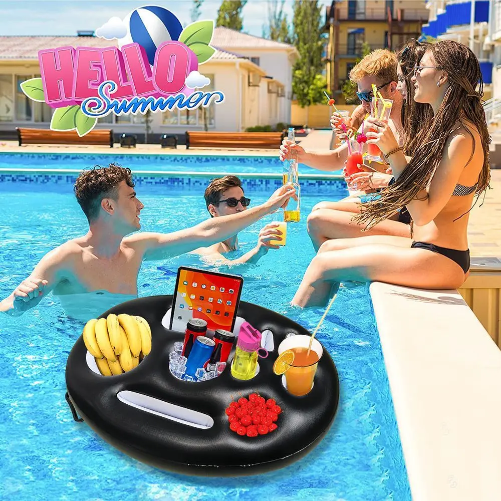 Swimming Pool Food Plate Food Beer Tray Summer Party Swimming Drink Holder Floating Cup Holder