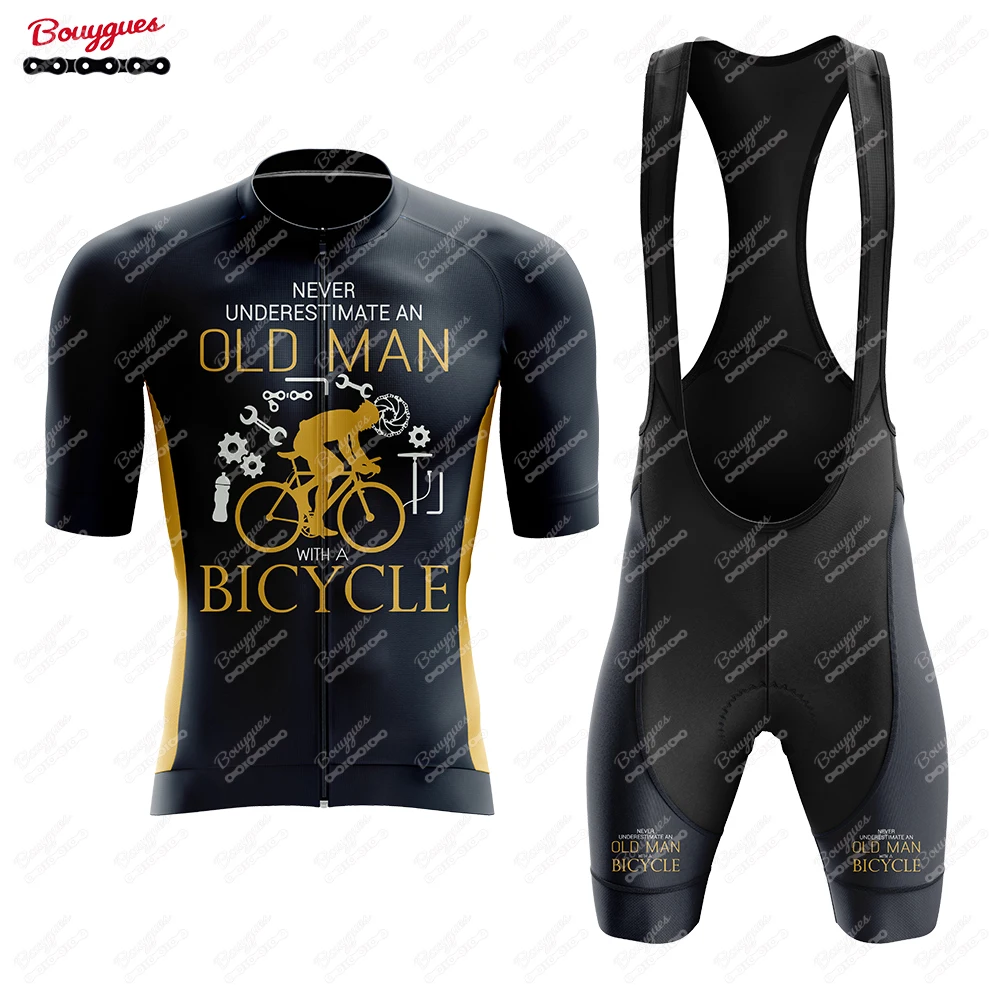 OLD MAN Cycling Jersey Set Mountain Bike Uniforms Summer Cycling Wear Bicycle Clothing Men Clothing MTB Bike Shirts