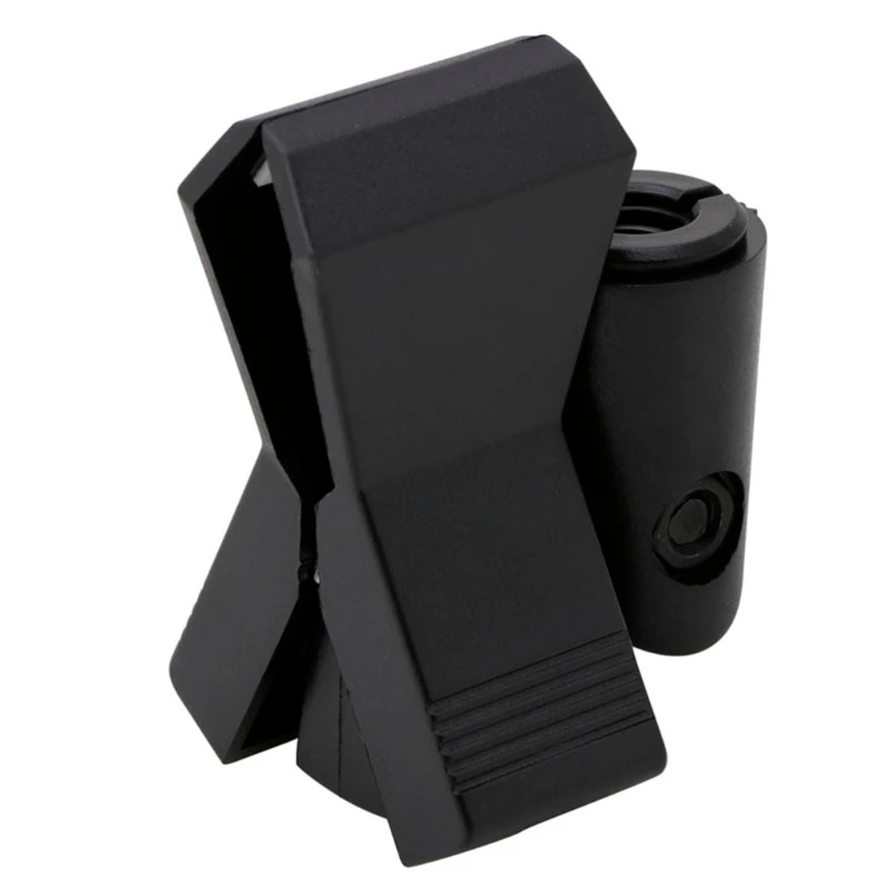 Flexible Microphone Mic Stand Accessory Plastic Clamp Clip Holder Mount Black