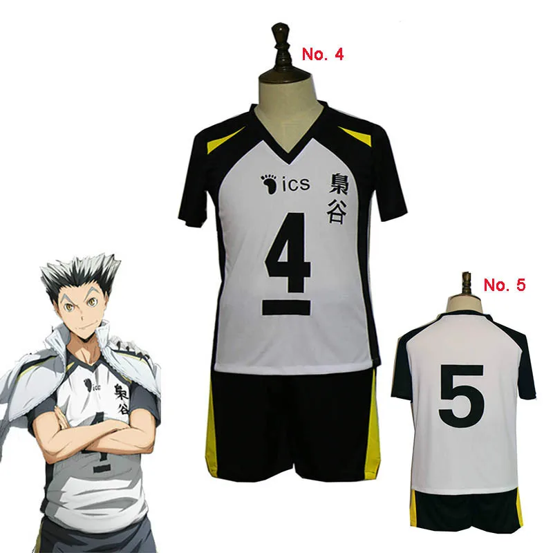 

Haikyuu Fukurodani Bokuto Koutarou Haikyuu men Cosplay Jersey No.4 No.5 women Cosplay Costume Uniform T-shirts and pants Jersey