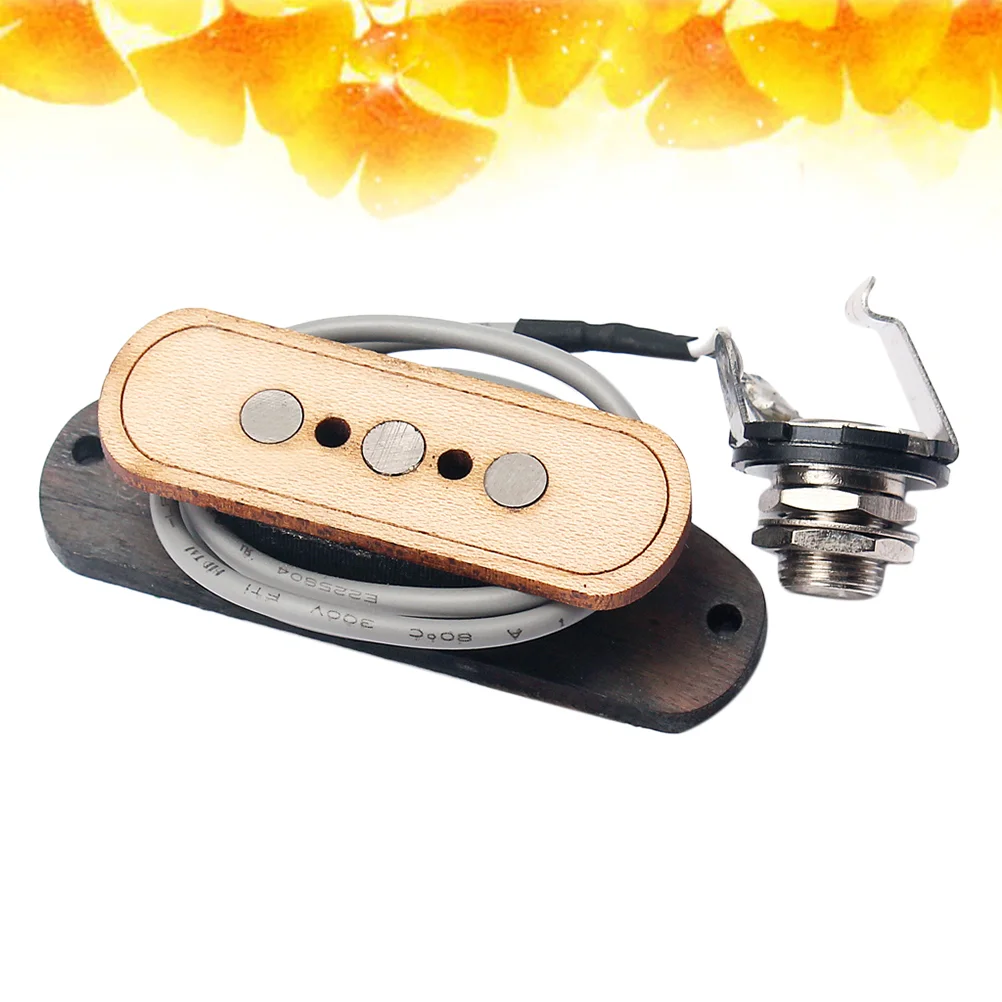 

Maple Wood Three-string 3-Pole Box Soundhole Guitar Pickup Replace Music Accessories GMB501 Light Brown