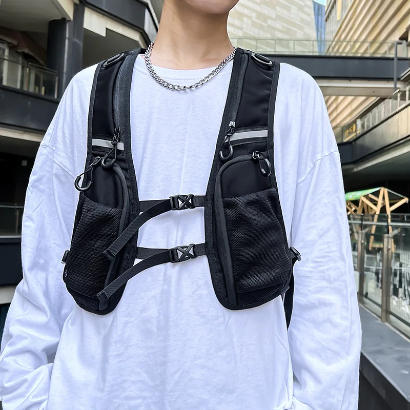 

Hip-hop Streetwear Chest Rig Bag for Men Fashion Waterproof 2024 NEW Vest Chest Packs Function Storage Backpack Nylon Pockets 가방