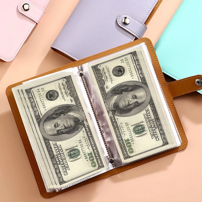 Cash Collect Book Savings Money Banknote Album Money Saving Organizer Photo Card Holder School Notebook 100 pockets