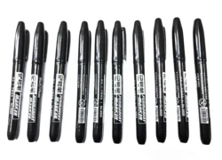 6 PCS Waterproof Permanent Marker Set - Black, Blue, Red Inks for Art and School Supplies (10 Black)