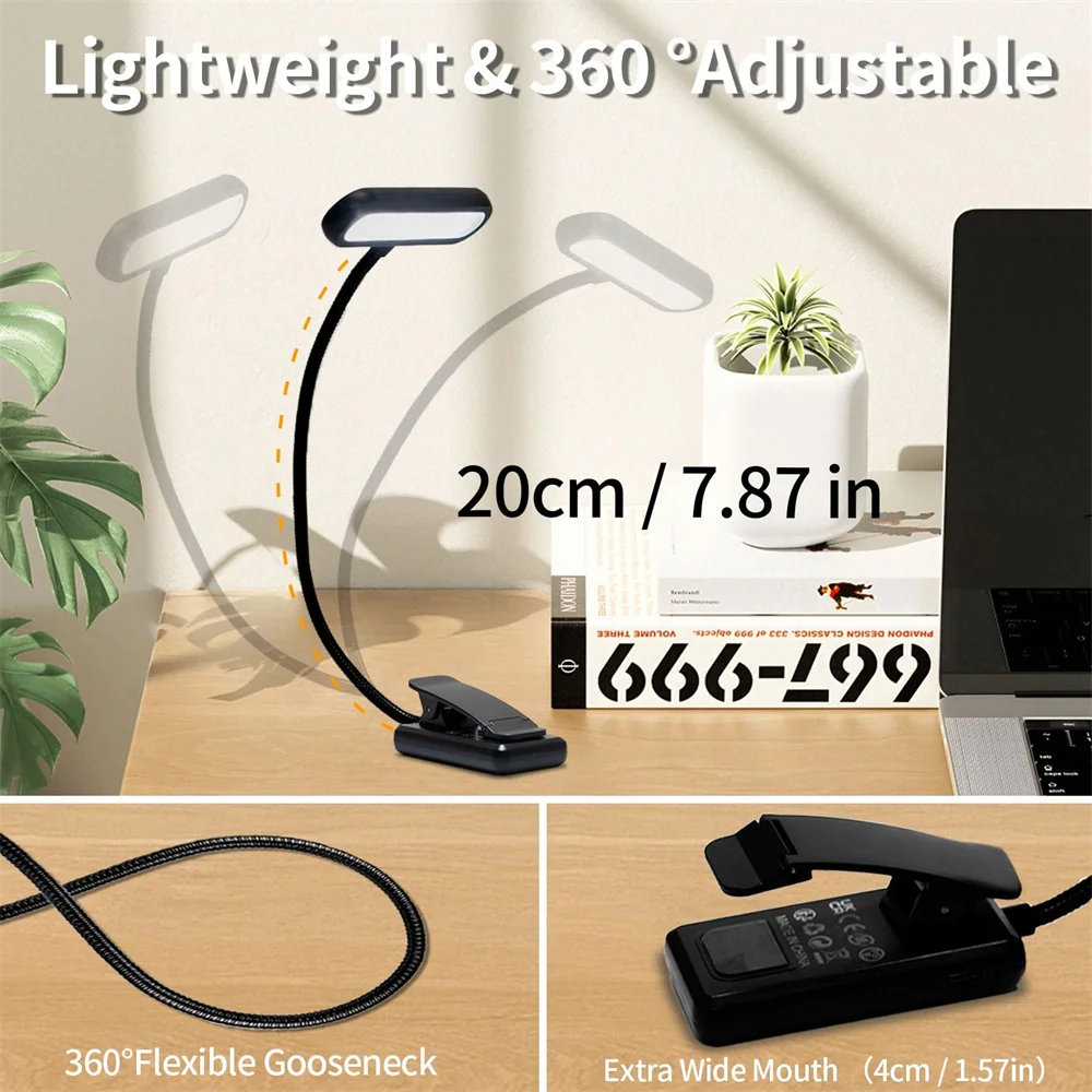 รูปสินค้า ไฟ LED ชาร์จ USB 3 สี อ่านหนังสือ หอพัก นักศึกษา