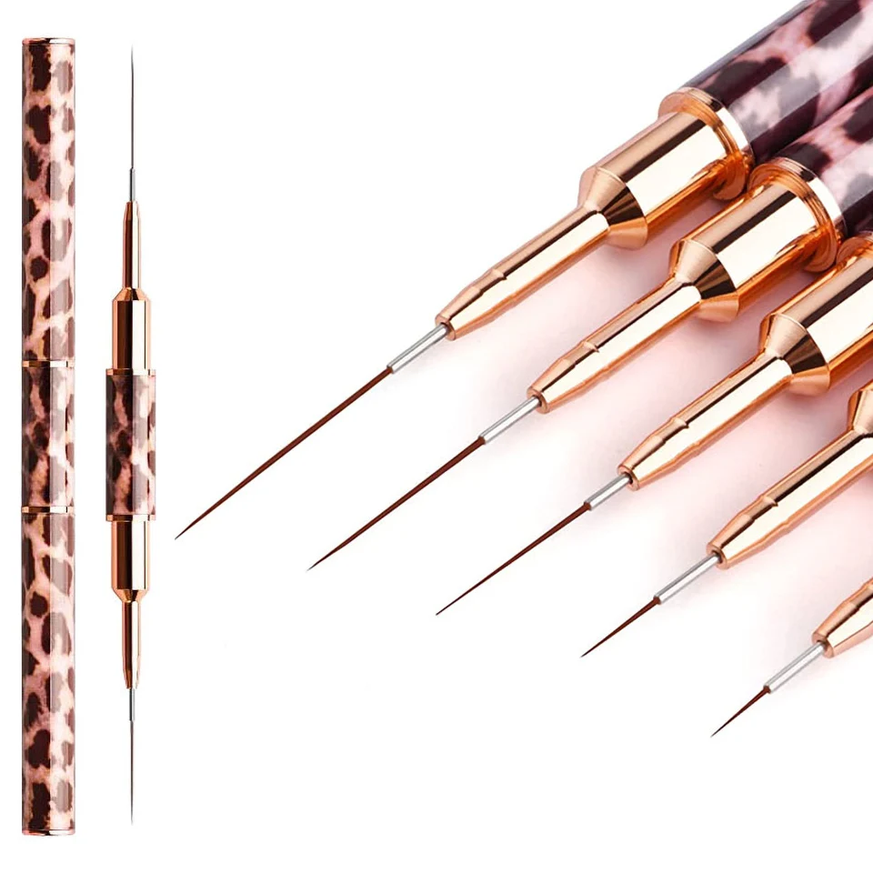 Double Head Nail Liner Brush - Leopard Print