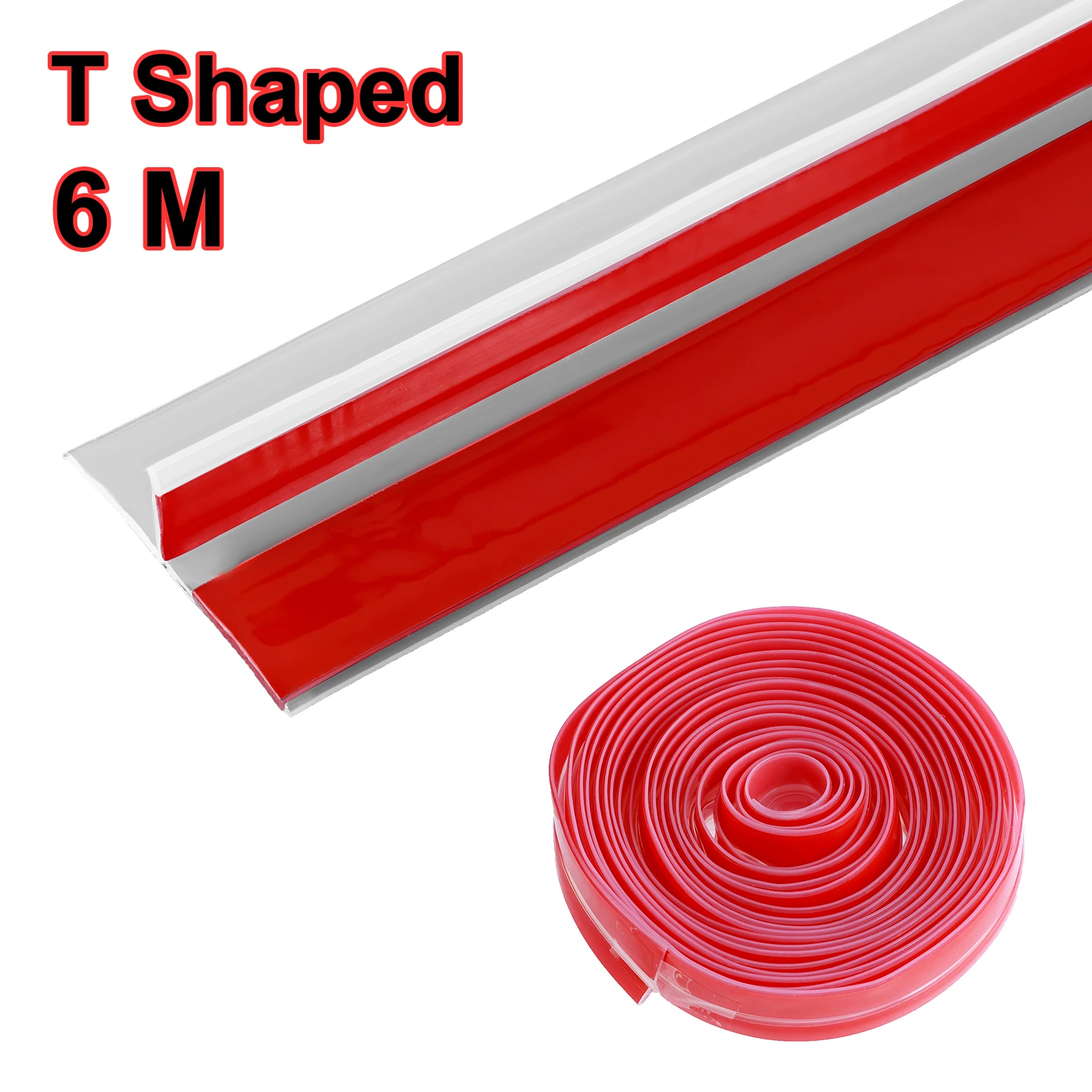 6M Car Door Sealing Strip Silicone T Shaped Weatherproof Edge Trim Universal Auto Roof Windshield Sealant
