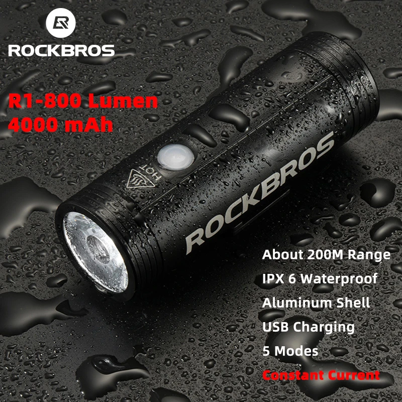 ROCKBROS USB Rechargeable Waterproof Bicycle Light Multi-function Flashlight 