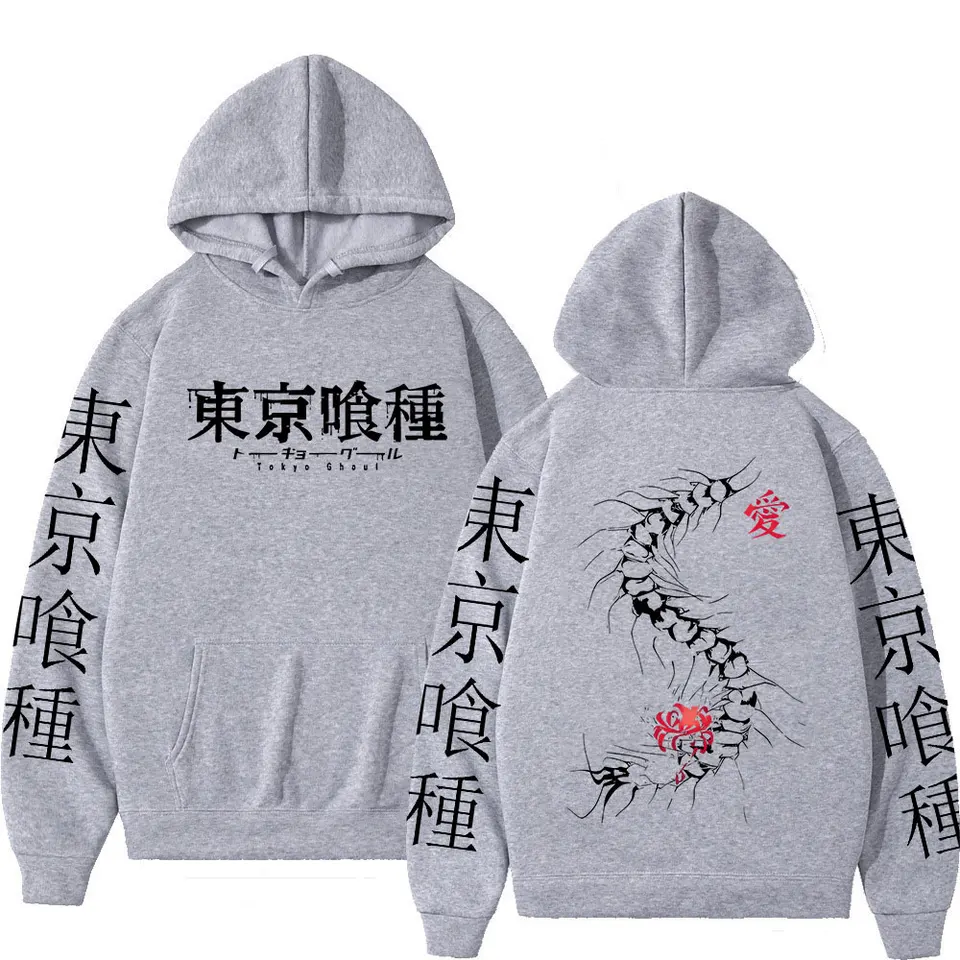 XINTAYEL Tokyo Ghoul Felpa con Cappuccio Anime Kaneki Ken Cosplay Costume Stampato Felpa a Maniche Lunghe Pullover Giacca Top per Donna Uomo