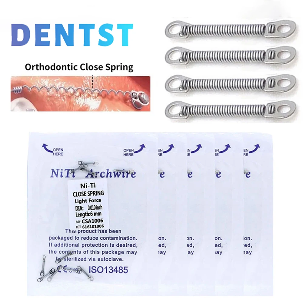 

10pcs/Bag Dental Orthodontic Niti Close Coil Spring Light Force 180mm Length 0.010'' 0.012" For Teeth Braces Dental Material