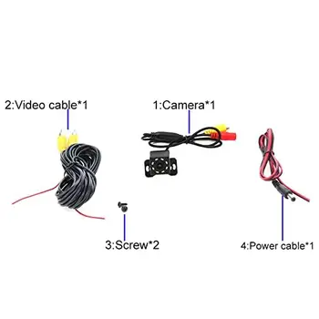 Telecamera per retromarcia per auto Visione notturna per retromarcia Monitor per parcheggio automatico Ccd con video HD impermeabile da 170 gradi
