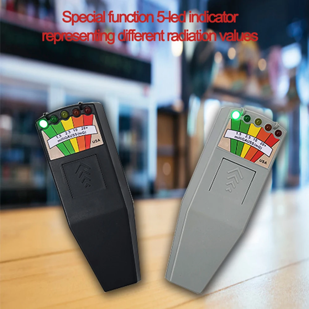 Electromagnetic Radiation Detectors Field EMF Gauss Meter Ghost Hunting Detector Portable Magnetic 5 LED |