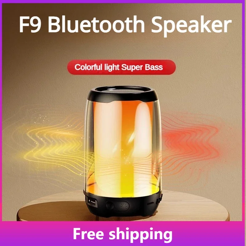 

F9 Bluetooth Speaker Home Wireless Shocking Stereo High Quality Dolby Sound Effect Colorful Lighting Speaker Can Insert TF Card