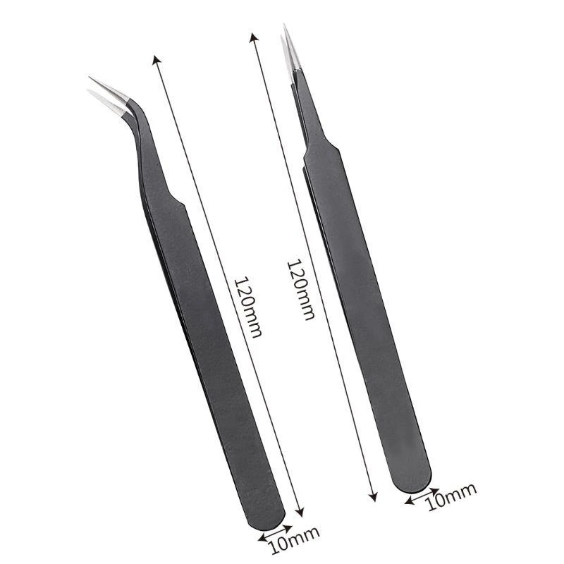 Precision Tweezers Clamp Plier Curved Tweezers Curved Bent Tip Jewelry Nipper Repair Hand Tool ESD-14/ESD-15
