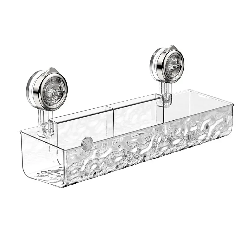 Ripple suction cup storage rack bathroom sink washbasin, suction cup wall mounted non perforated bathroom storage rack 5