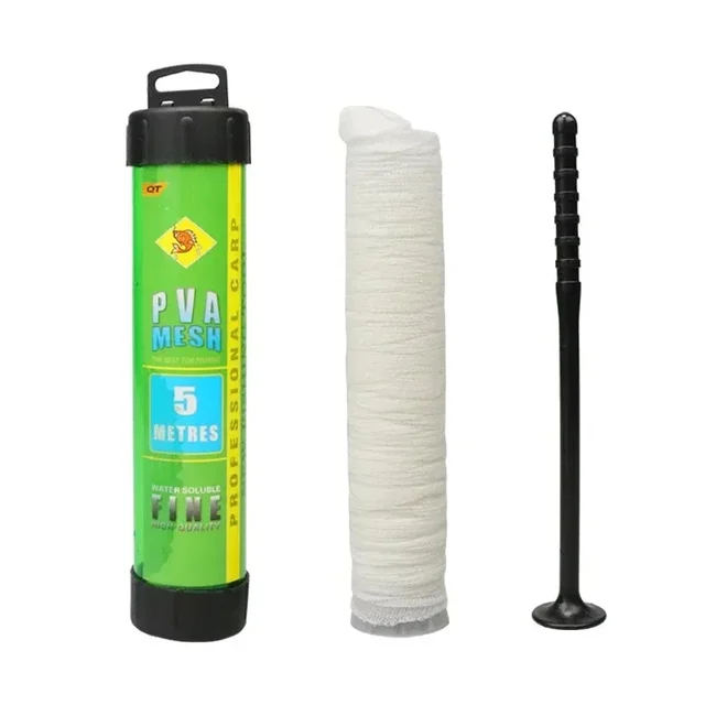1/2PCS 5M Water Dissolving PVA Narrow Mesh Tube Net Carp Fishing Net Lures Refill Plunger Bar Tackle Carp Fishing  Accessories