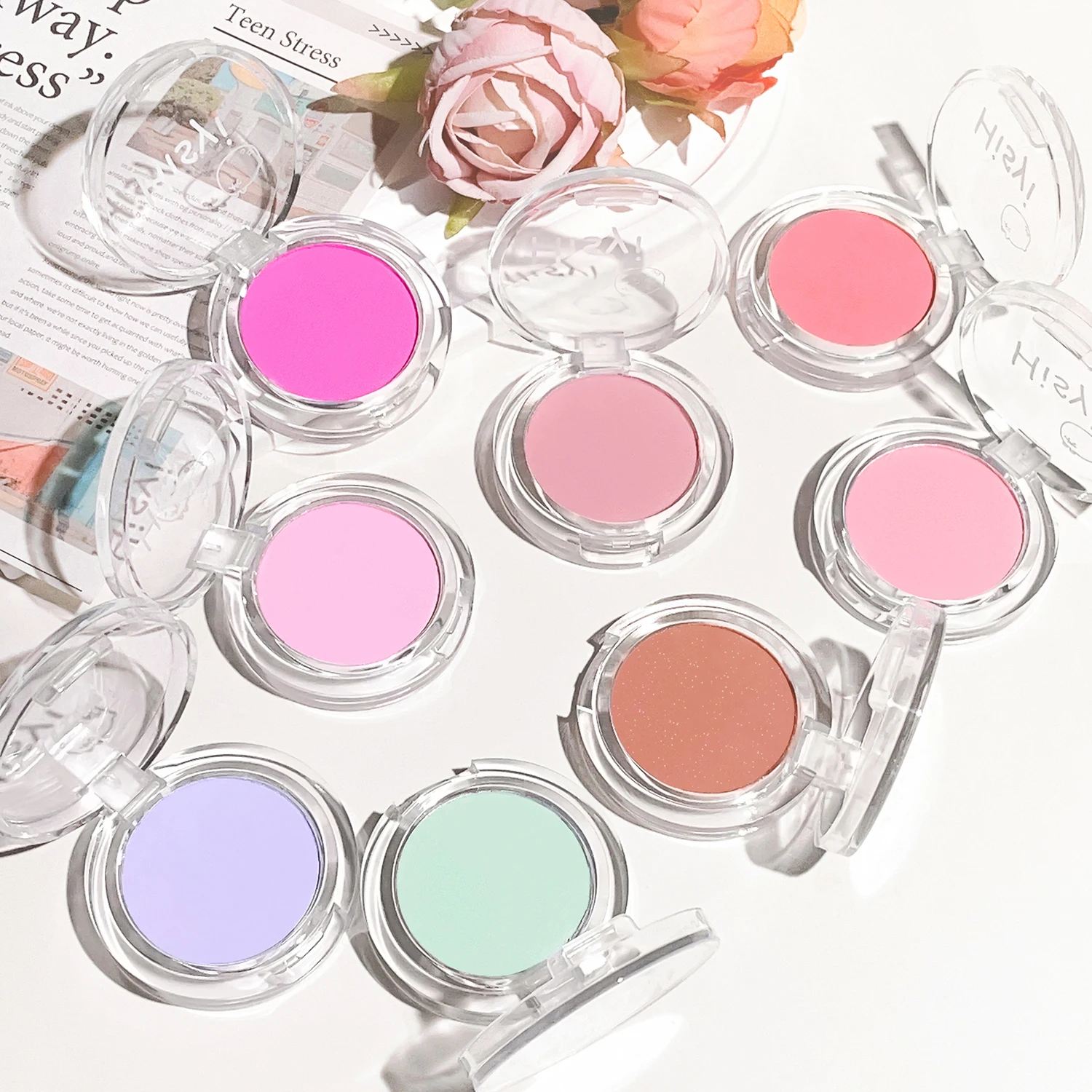 HISYI slightly tipsy blush matte fine flash micro flash natural color makeup pure desire monochrome blush plate 4