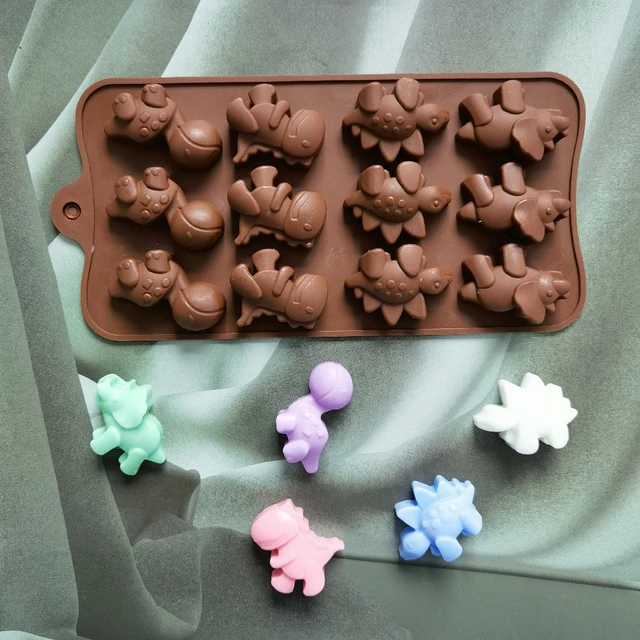 Flexible Silicone Dinosaur Chocolate, Candy, Soap, Ice cube Tray Mold  Silicone Party Maker