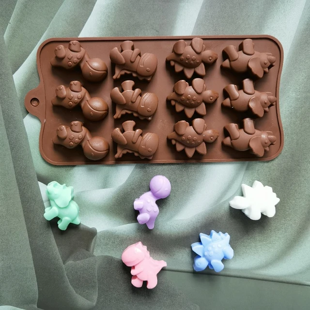 Gummy Bear Mold Silicone Chocolate Mold with Dropper DIY Dinosaur