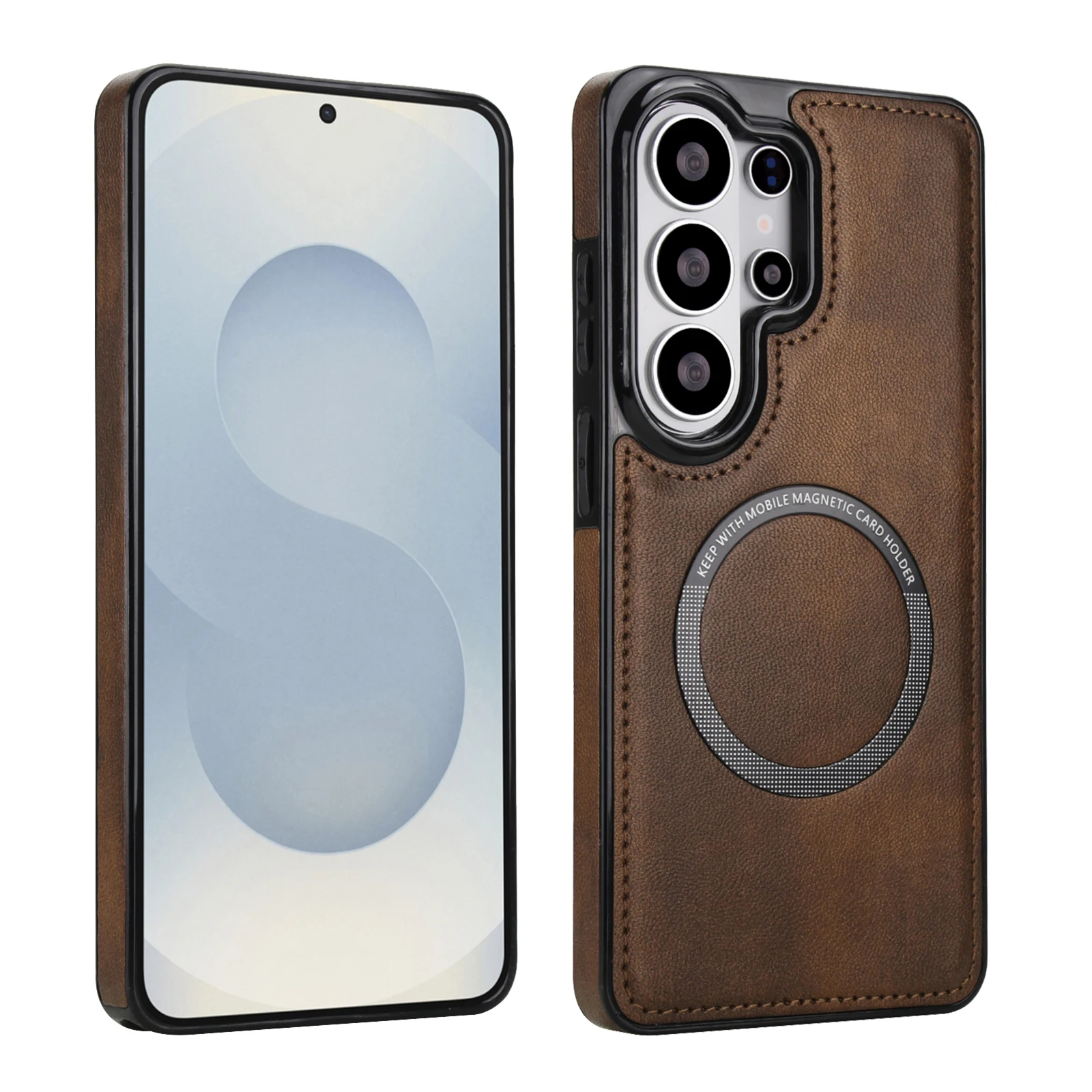 Luxury Leather Magnetic Slim Phone Case - Plain Shockproof Cover