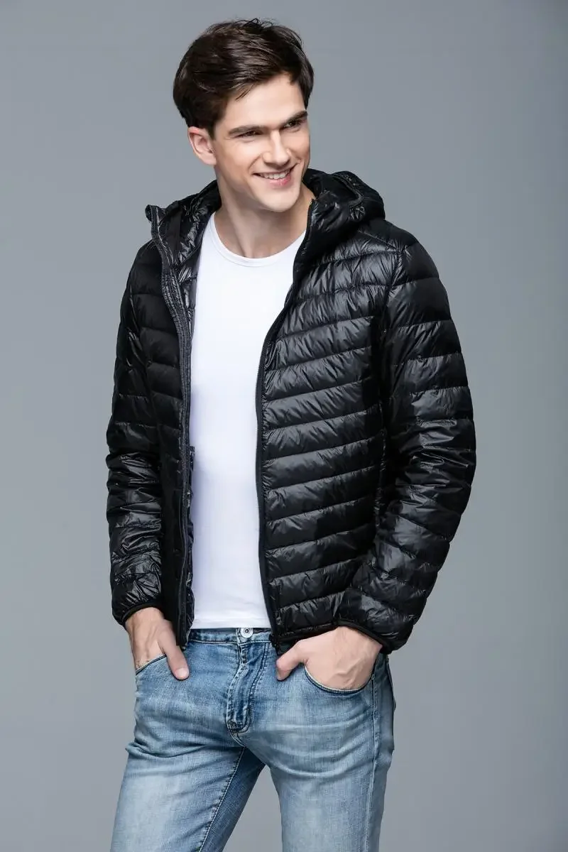 Men's Spring Winter Quilted Coats New 90% White Duck Down Ultra Lightweight Packable Down Jacket Men Korean Fashion Puffer Coat