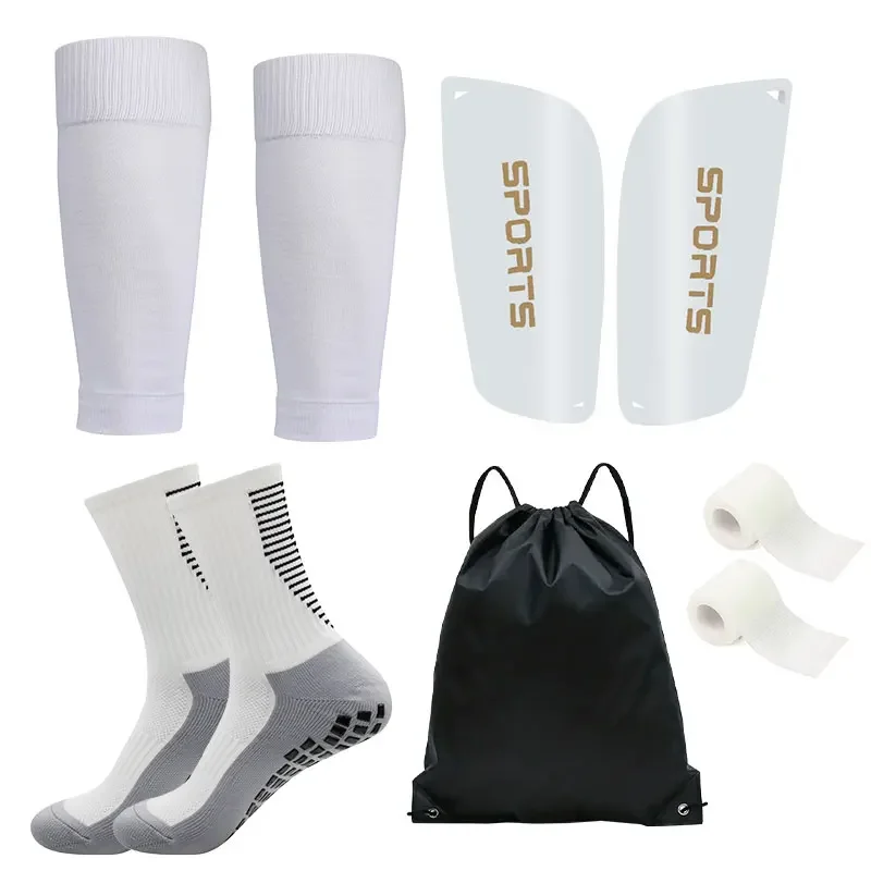 Soccer Shin Guards 5PCS Set Teenagers Football Bag Socks Grip Men Sport Socks Leg Cover Shank Board Bandag