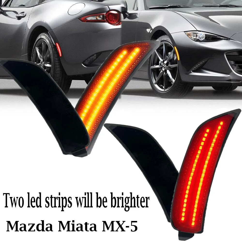 

Front Amber or Rear Red Error Free LED Side Marker Bumper Fender Turn Signal Light For Mazda Miata MX5 ND 2016 2017 2018-2020