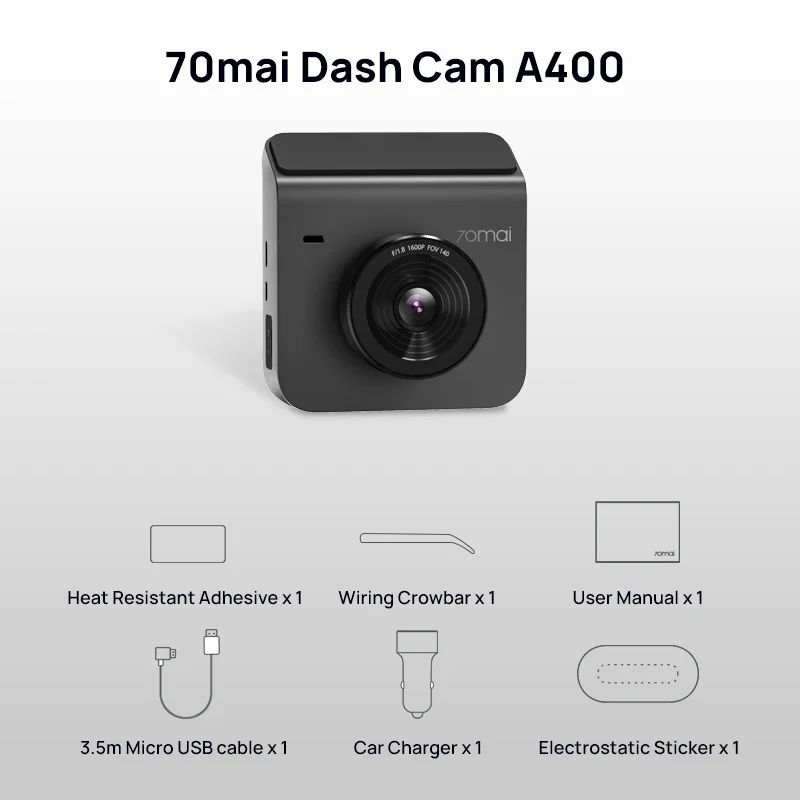 70MAI Dashcam A400-Front+Rear Cam Set – CARPLUS