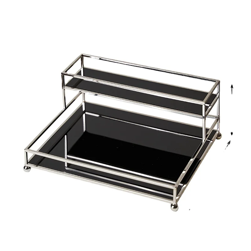 

YY Simple and Light Luxury Desktop Cosmetics Perfume Skin Care Double Layered Storage Rack