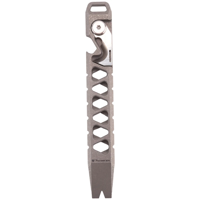 Titanium Pry Bar, Keychain Multitool Tool, Pocket Tool Bottle Opener Keychain Outdoor Tool, Titanium Key Chain,Matte