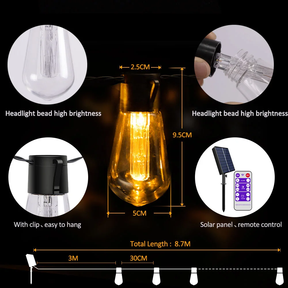 Solar LED fairy lights outdoor 2