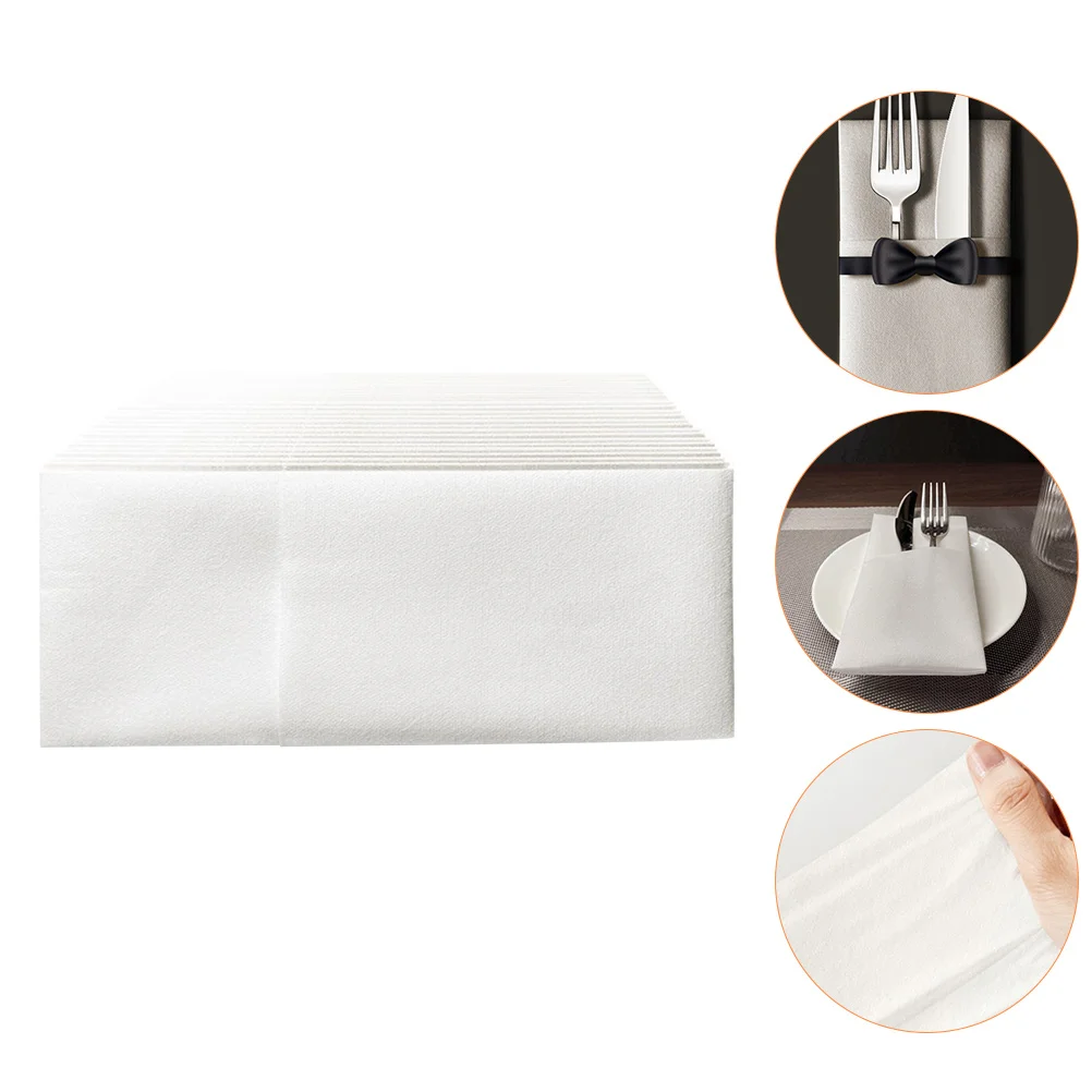 

50 Pcs Knife and Fork Bag Napkin Dining Table Decor Tissue Thick Napkins Wedding Reception Virgin Wood Pulp Baby Paper