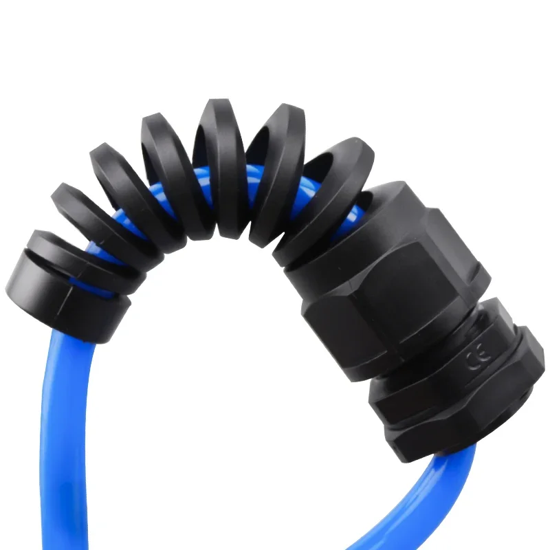 PG7 PG9 PG21 Nylon Cable conduit Gland 3-6.5 thread wire gland Plastic Flex Spiral Strain Relief cable connection