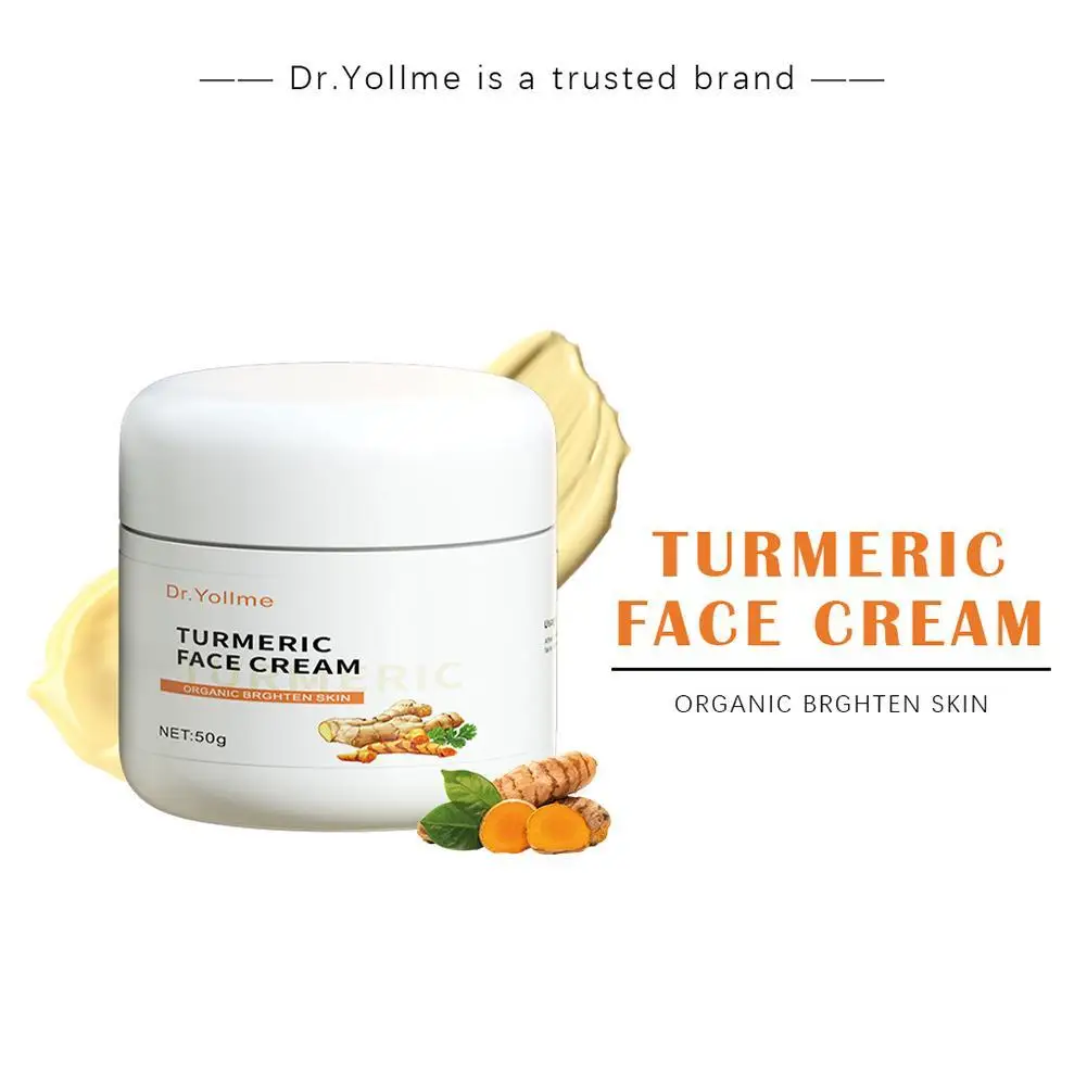 

Turmeric Face Cream Facial Moisturizing Lotion Turmeric Dark Spots Corrector Cream Non-Greasy Dry Skin Face Moisturizer 50g