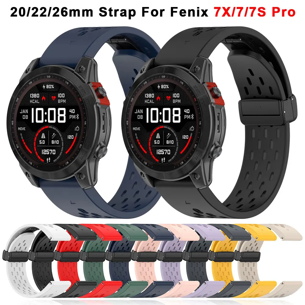 

Ремешок силиконовый для наручных часов Garmin Fenix 7X 7 7S Pro 6X 6 Easyfit Fenix 5 5X