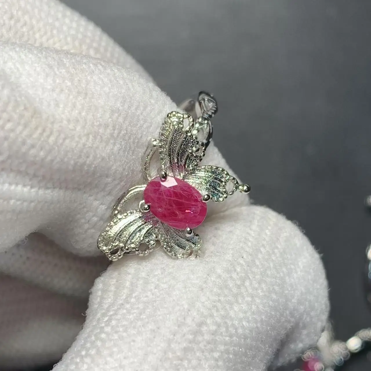 5*3 MM Natural Ruby Ring Adjustable Female Classic Ring Jewelry for Women Gift Wholesale High Quality Vintage Fine