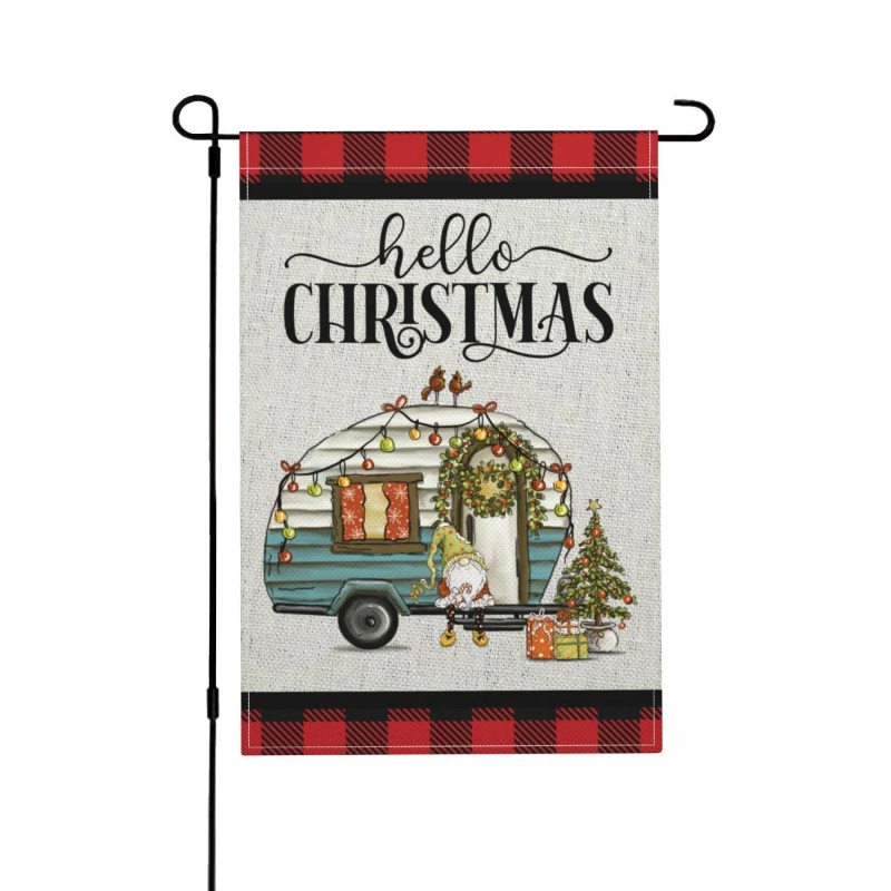 

Garden Flag Gnome Camper Outside Linen Decoration Banner Decor Floral 31 x 46CM(12in X 18in)
