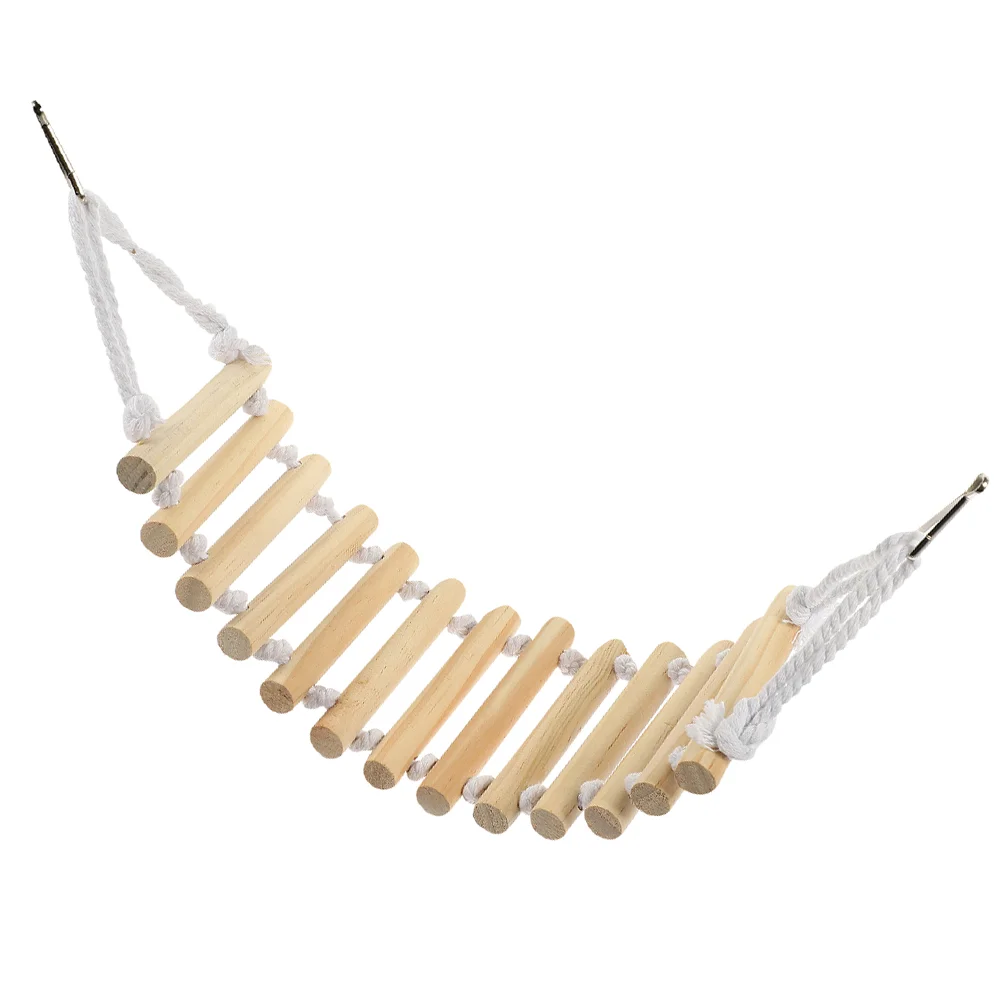 

Wooden Climbing Ladder Hamster Biting Playset Suspending Reptile Bridge Accessories