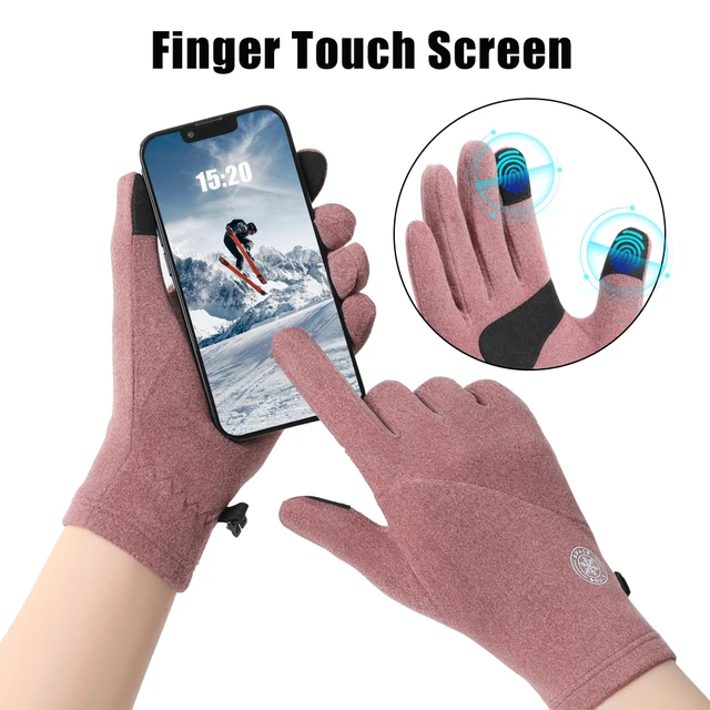 Winter Warm Ski Glove Lining Soft Touch Screen Gloves Unisex Outdoor Cycling Running Gloves Lady Cold-proof Gloves 2