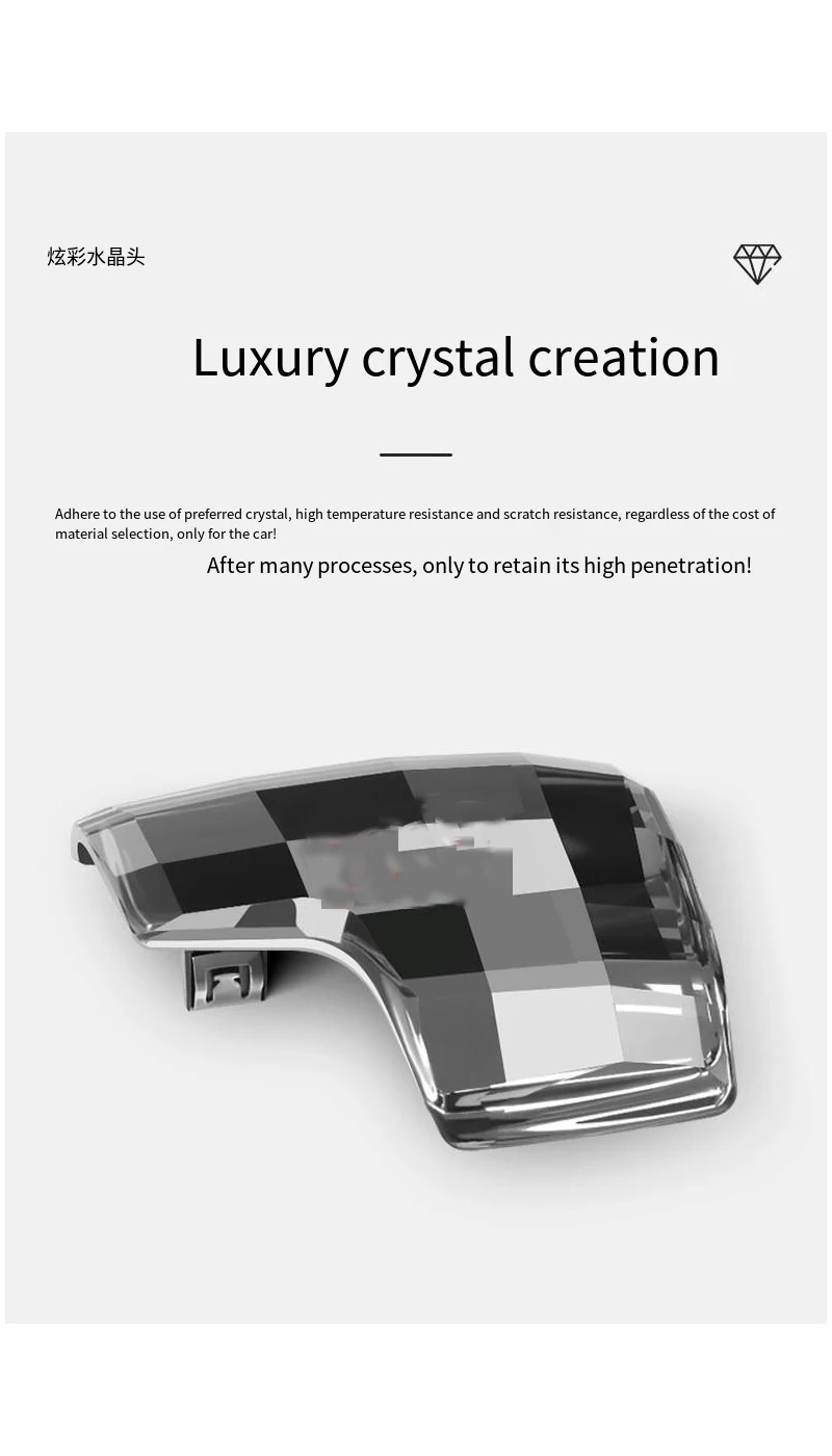 Left-Hand Drive NO LED Crystal Shift Knob Suitable For Audi A/A5/A6/Q7/RS6/RS7 M
