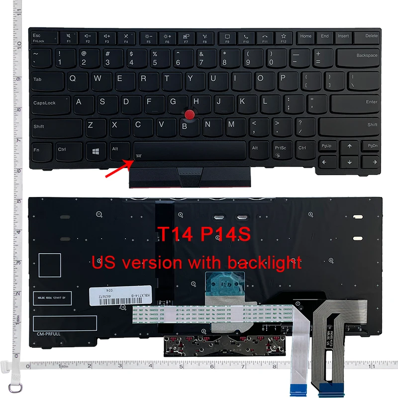Tastiera portatile americana per LENOVO Thinkpad L14 L15/T14 P14S Gen1/2/T15 P15S/E15 Gen 2 R15 / T14S Gen1/E14 R14 S3 GEN2 T15/T15 Gen1/2 - immagine 5
