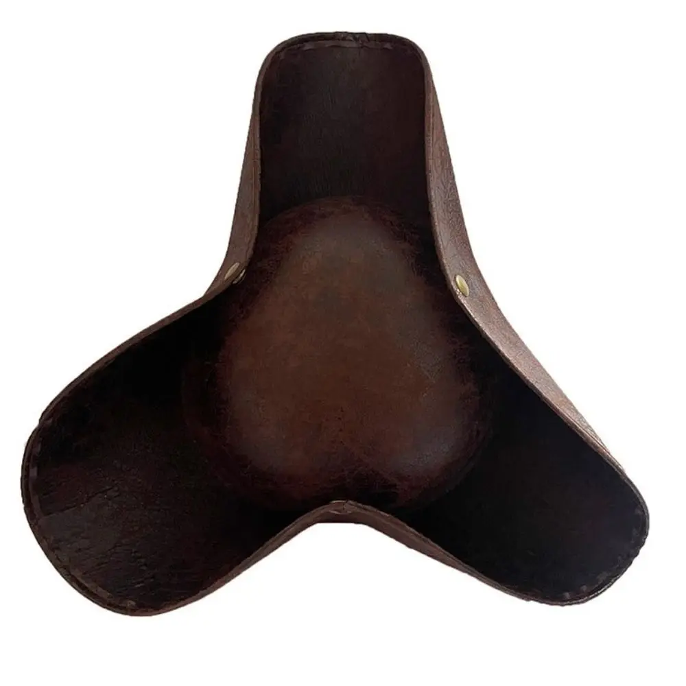Casual Vintage Western Cowboy Hüte Kunstleder Bühne Leistung Tricorn Piraten Kappe Einfarbig Kapitän Hut Cosplay – Detail 12