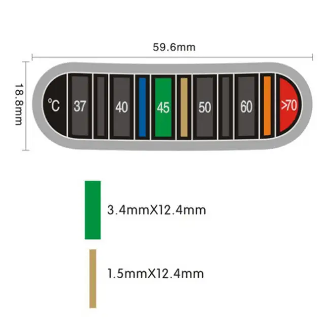 5Dcs Hőmérséklet -Mérő Matricák Vízálló Önmagarasztó -Matricák Eltávolítható Színváltó Hőmérők Kávézóhoz - Image 6