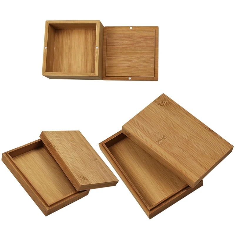 Bamboo Cards Storage Box Desktop Playing Card Box for Case for Tarot Playing Games Table Board Deck Game