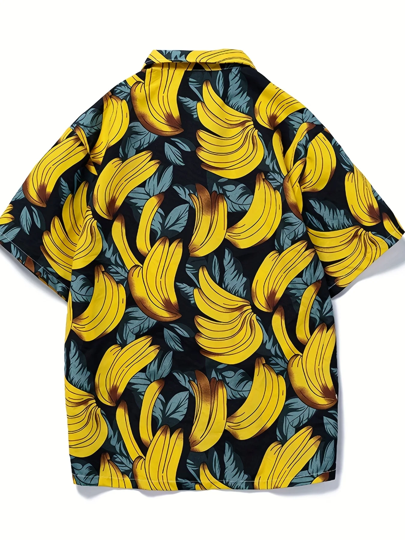 3D Digital Printing Banana Pattern Summer Men's Shirt 2024 New Style Personalized Trendy Short-Sleeved Large Size