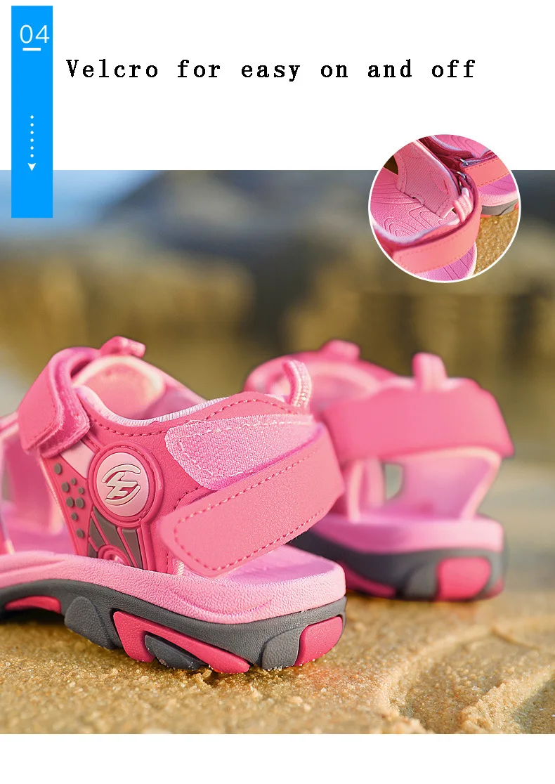 Children Summer Breathable Non-slip Sandals Boys Girls Beach Shoes Soft Flat Closed Toe Safty Shoe Outdoor Casual Sports Sandals bata children's sandals