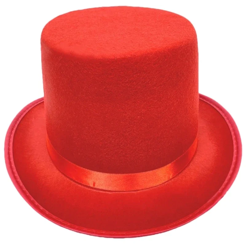 Roll Brims Tall Top Hat for Adult Bowlers Hat Magicians Halloween Party Cosplay Costume Stage Show Headwear