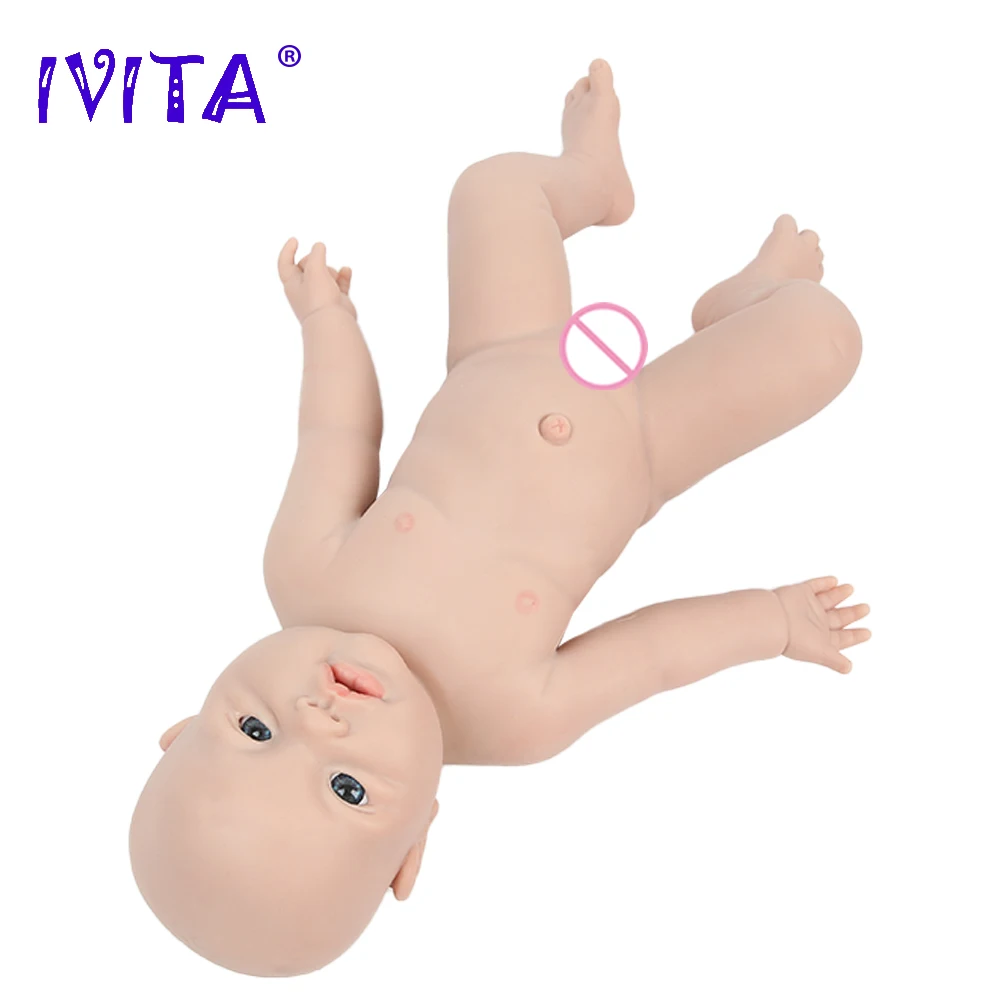 IVITA WB1526 43cm 2692g 100% Full Body Silicone Reborn Baby Doll  Realistic Boy Dolls Unpainted DIY Blank Baby Toys for Children