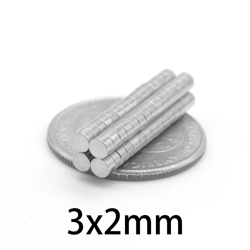 100/200/500/1000/2000/5000PCS 3×2 Minor Disc Search Magnet Small Round Magnets 3x2mm Neodymium Permanent Magnets Strong 3*2 mm